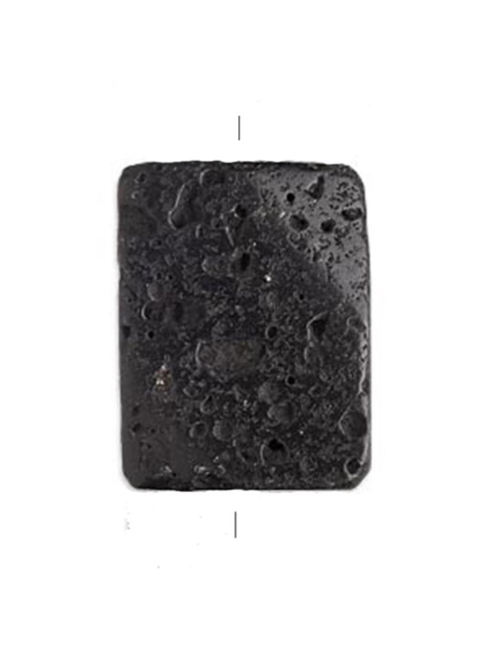 Natural Black Volcanic Lava Gemstone 36mm Twisted Rectangle Pendant Focal Bead